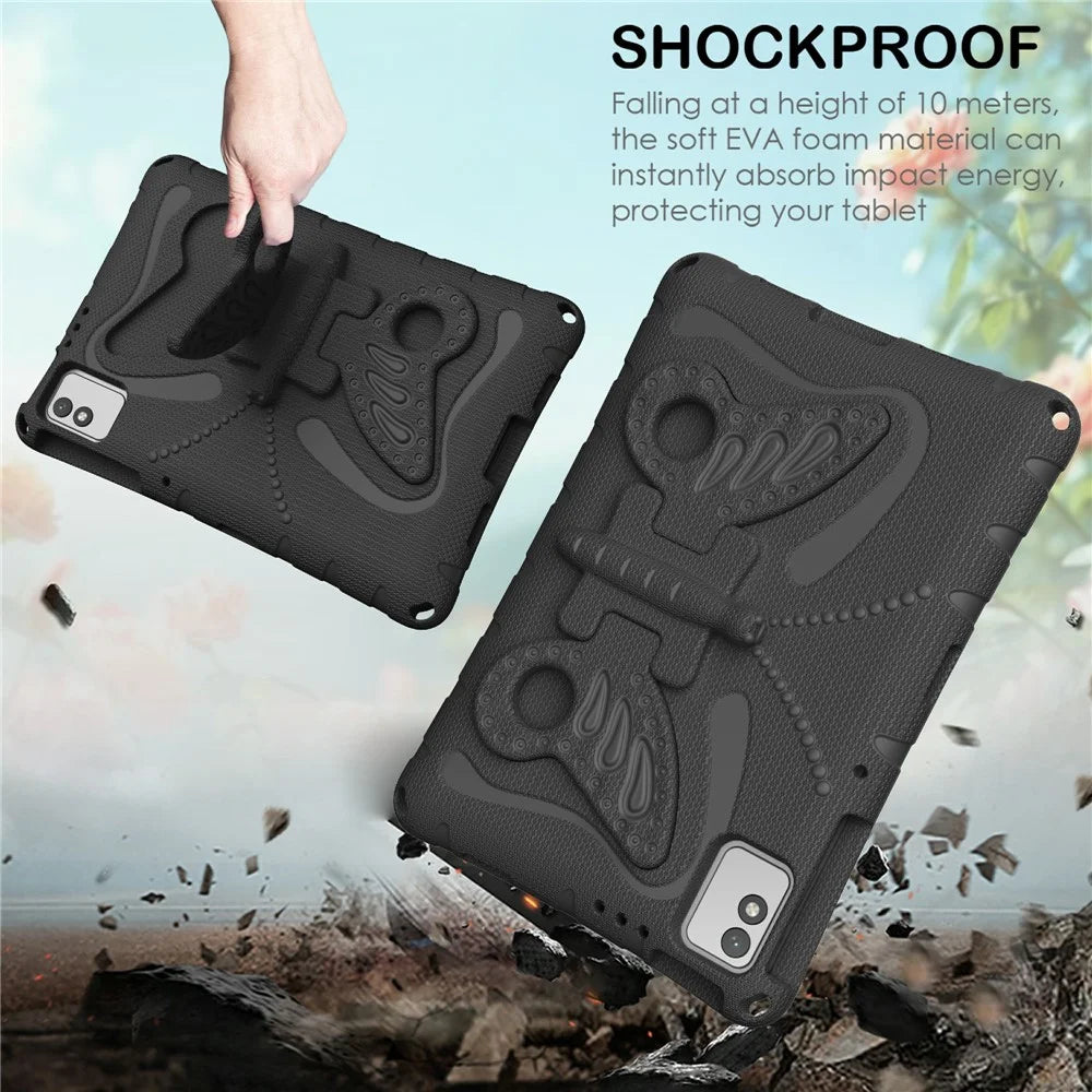 Tablet Case For Honor Pad X9 / Pad X8a / Pad X8b / Infinix XPAD 30E / Xpad 20 / TECNO Megapad 11 , Butterfly Kickstand EVA Cover with Shoulder Strap - Black - 4