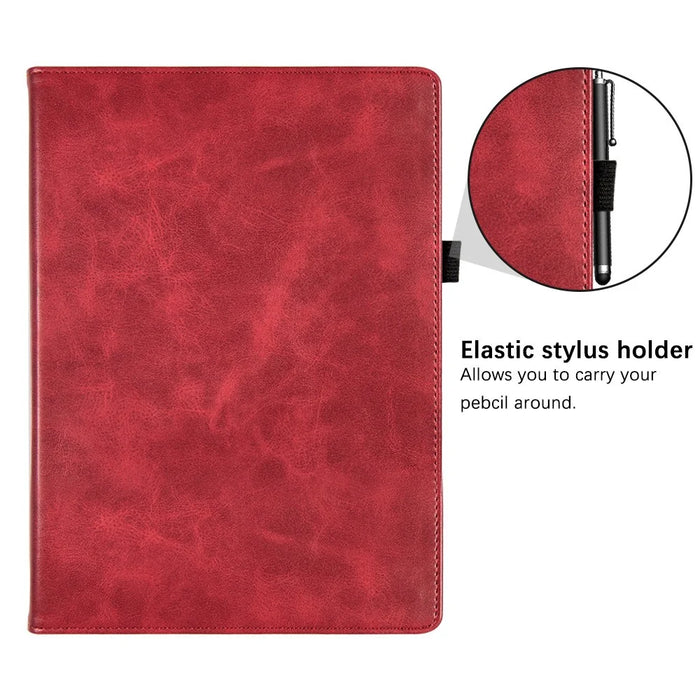 For Amazon Kindle Paperwhite (2024) / Kindle Colorsoft Case Kickstand PU Leather E-Reader Cover with Hand Strap - Red - 4