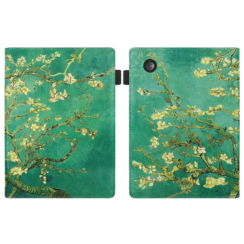 For Kobo Clara Colour / Clara BW E-Reader Case Pattern Print Stand Leather Flip Cover - Plum Blossom - 1
