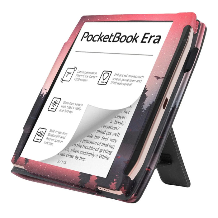 For PocketBook Era (2022) / Era Color? E-Reader Case Pattern Print Stand Leather Flip Cover - Nightfall - 2