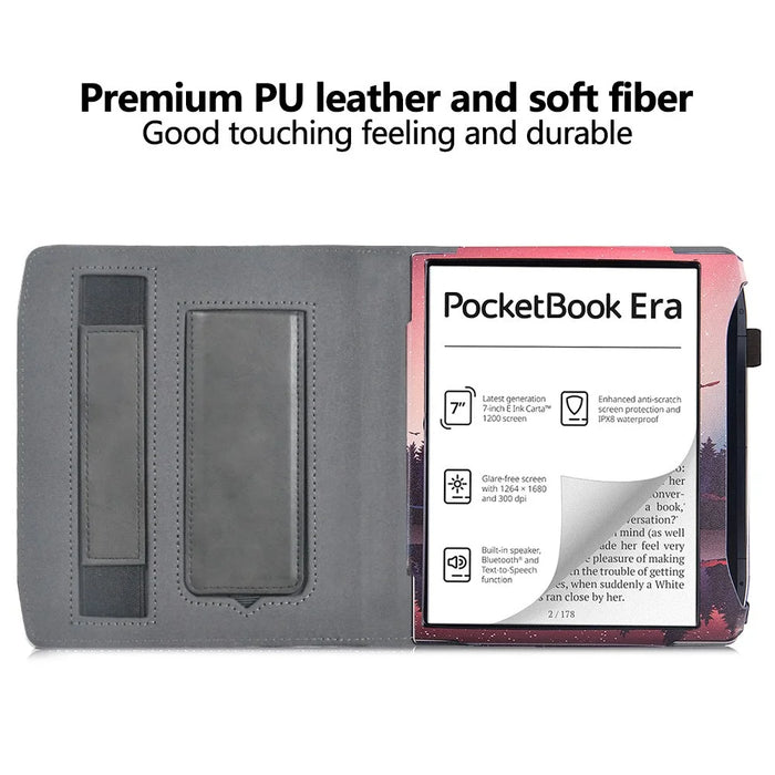 For PocketBook Era (2022) / Era Color? E-Reader Case Pattern Print Stand Leather Flip Cover - Nightfall - 4