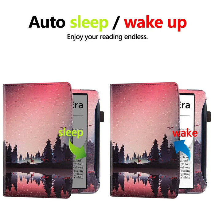 For PocketBook Era (2022) / Era Color? E-Reader Case Pattern Print Stand Leather Flip Cover - Nightfall - 5