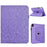 For iPad mini (2024) / (2021) Case Butterfly Flower Imrpint Leather Tablet Cover with Rotary Stand Card Holder - Light Purple - 1