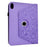 For iPad mini (2024) / (2021) Case Butterfly Flower Imrpint Leather Tablet Cover with Rotary Stand Card Holder - Light Purple - 3