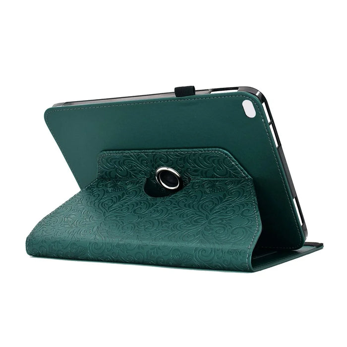 For iPad 9.7-inch (2018) / (2017) Case Butterfly Flower Imrpint Leather Tablet Cover with Rotary Stand Card Holder - Green - 5