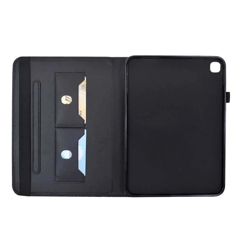 For iPad 10.2 (2021) / (2020) Case Butterfly Flower Imrpint Leather Tablet Cover with Rotary Stand Card Holder - Black - 4