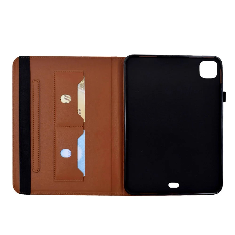 Leather Case for iPad Air 11 (2025) / (2024) / Air (2022) / Air (2020) / iPad Pro 11 (2022) / (2021) / (2020) / (2018) Butterfly Flower Imrpint Cover with Rotary Stand Card Holder - Brown - 4