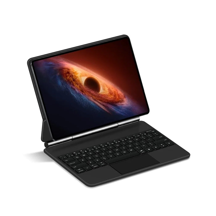 For Honor MagicPad 3 Pro 12.3 Magnetic Floating Bluetooth-Compatible Keyboard (English) + Leather Tablet Case - Black - 5