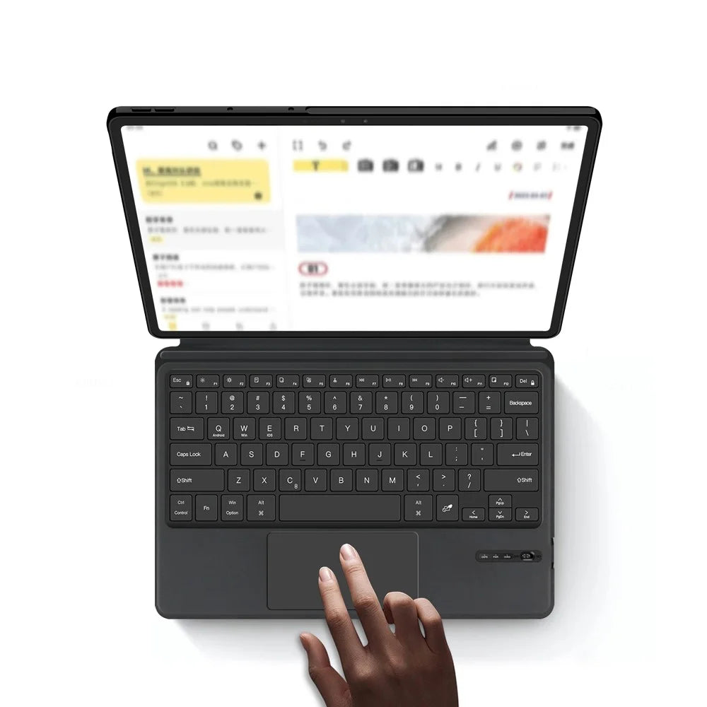 For Lenovo Legion Y900 Leather Case + Touchpad Bluetooth-Compatible Keyboard (without Backlit) - Black - 3