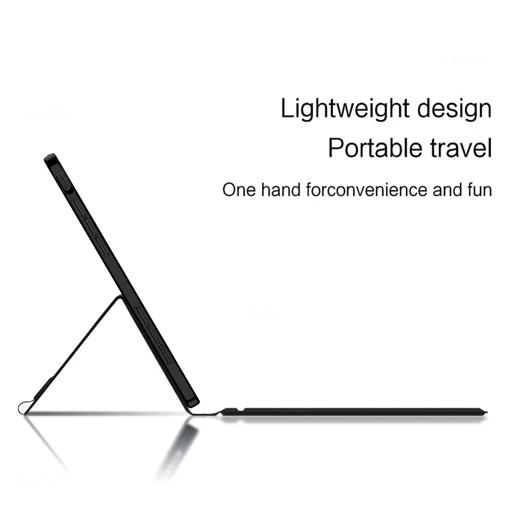 For Lenovo Legion Y900 Leather Case + Touchpad Bluetooth-Compatible Keyboard (without Backlit) - Black - 4