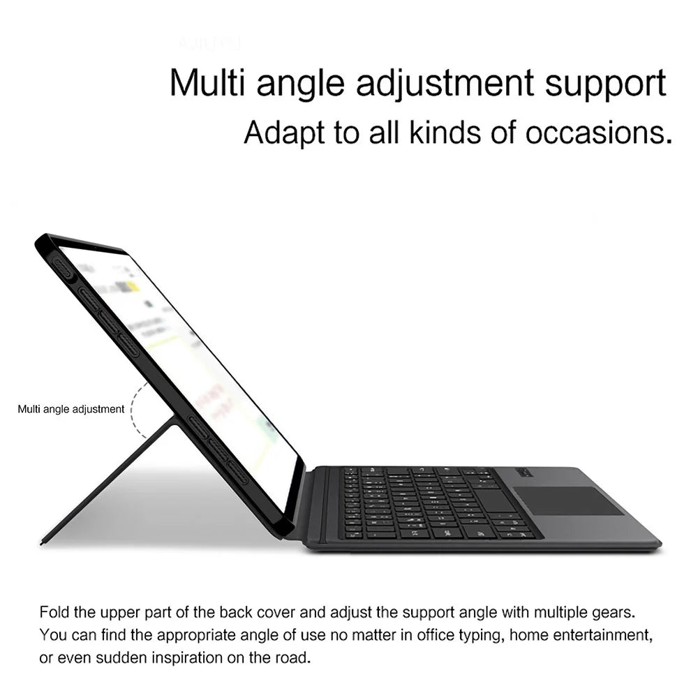 For Lenovo Legion Y900 Leather Case + Touchpad Bluetooth-Compatible Keyboard (without Backlit) - Black - 5