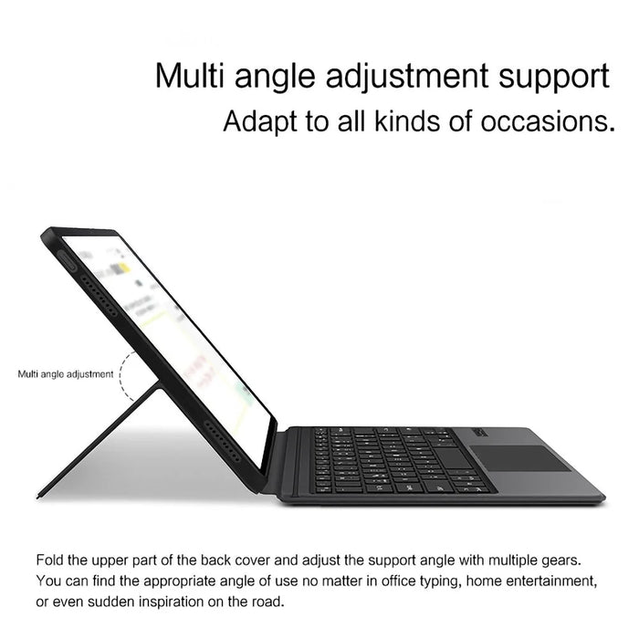 For Huawei MatePad Pro Max Leather Case + Touchpad Bluetooth-Compatible Keyboard (without Backlit) - Black - 4