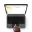 For Oppo Pad 6 Leather Case + Touchpad Bluetooth-Compatible Keyboard (without Backlit) - Black - 3