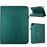 For Samsung Galaxy Tab A9  /  A11 Case Butterfly Flower Imrpint Leather Tablet Cover with Rotary Stand Card Holder - Green - 1