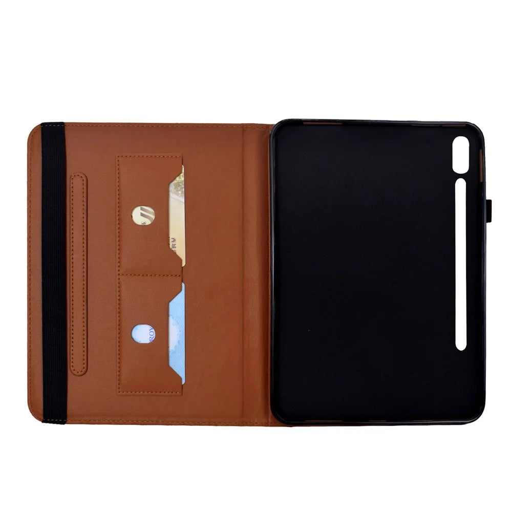 For Samsung Galaxy Tab S10 FE+ Case Butterfly Flower Imrpint Leather Tablet Cover with Rotary Stand Card Holder - Brown - 4