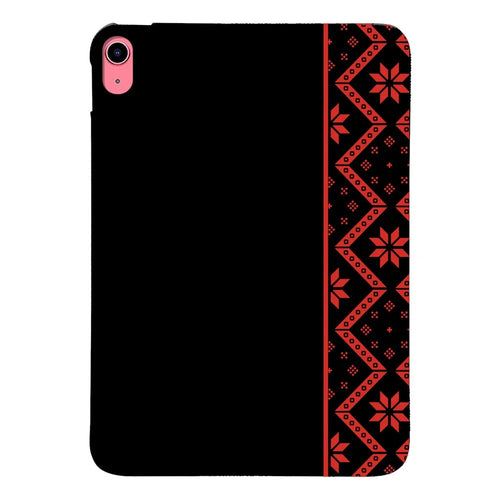 For iPad (2025) / iPad 10.9 (2022) Case Pattern Printing Soft TPU Tablet Cover - Red Ethnic Pattern - 1