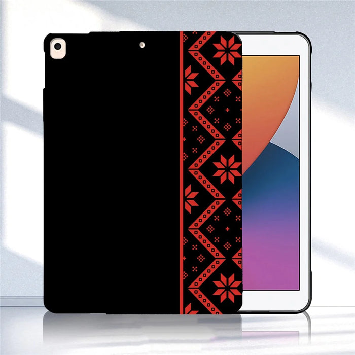 Tablet Case For iPad 10.2 (2021) / (2020) / (2019) Pattern Printing Soft TPU Cover - Red Ethnic Pattern - 2