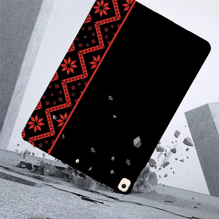 Tablet Case For iPad 10.2 (2021) / (2020) / (2019) Pattern Printing Soft TPU Cover - Red Ethnic Pattern - 4