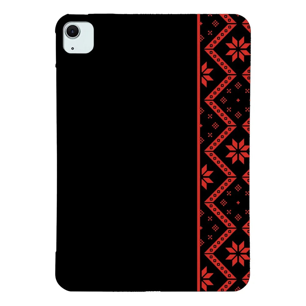 Tablet Case for iPad Air 13 (2026) / (2025) / (2024) / iPad Pro 12.9 (2022) / (2021) / (2020) / (2018) Pattern Printing Soft TPU Cover - Red Ethnic Pattern - 1