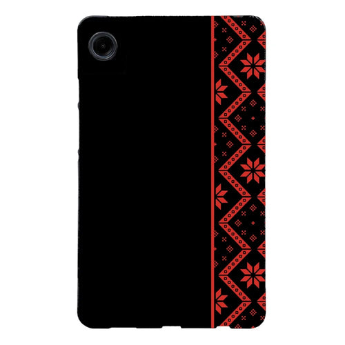For Samsung Galaxy Tab A9  /  A11 Case Pattern Printing Soft TPU Tablet Cover - Red Ethnic Pattern - 1