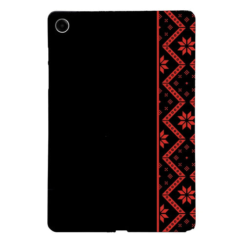 For Samsung Galaxy Tab A9+  /  A11+ Case Pattern Printing Soft TPU Tablet Cover - Red Ethnic Pattern - 1