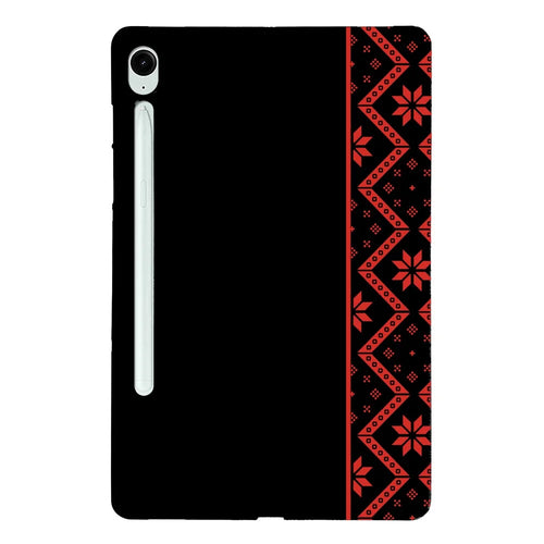 For Samsung Galaxy Tab S10 FE  /  S10 Lite  /  S9  /  S9 FE Case Pattern Printing Soft TPU Tablet Cover - Red Ethnic Pattern - 1