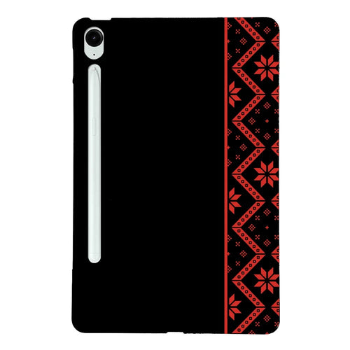 For Samsung Galaxy Tab S10 FE+ Case Pattern Printing Soft TPU Tablet Cover - Red Ethnic Pattern - 1