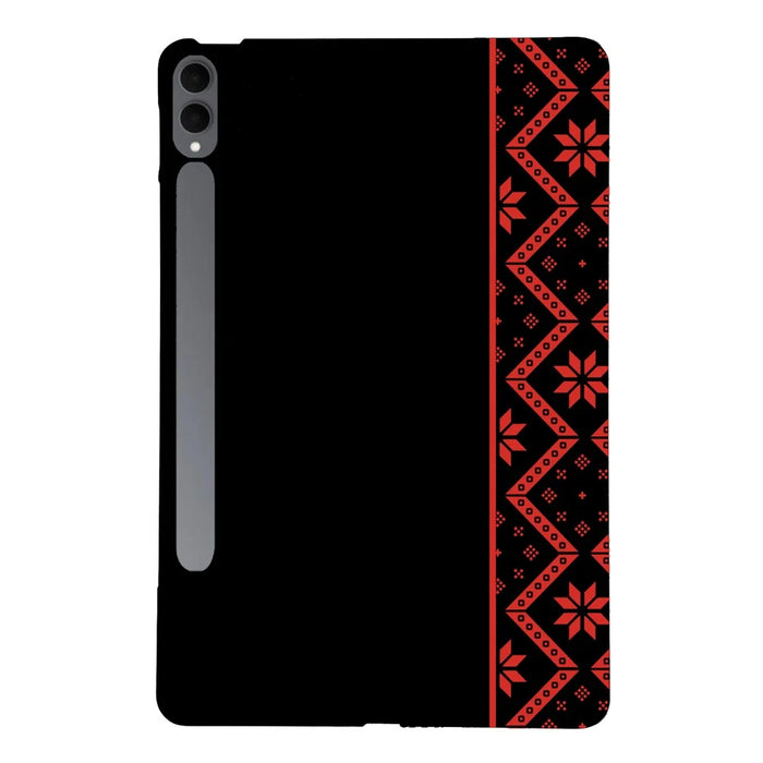 For Samsung Galaxy Tab S11 Ultra  /  S10 Ultra  /  S9 Ultra  /  S8 Ultra Case Pattern Printing Soft TPU Tablet Cover - Red Ethnic Pattern - 1