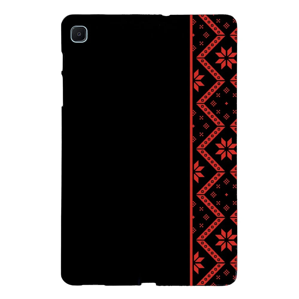 For Samsung Galaxy Tab S6 Lite (2020)  /  S6 Lite (2022)  /  S6 Lite (2024) Case Pattern Printing Soft TPU Tablet Cover - Red Ethnic Pattern - 1
