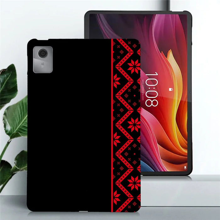 For Lenovo Idea Tab  /  Tab K11 Gen 2 Case Pattern Printing Soft TPU Tablet Cover - Red Ethnic Pattern - 2