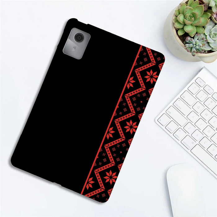 For Lenovo Idea Tab  /  Tab K11 Gen 2 Case Pattern Printing Soft TPU Tablet Cover - Red Ethnic Pattern - 3