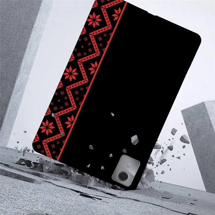 For Lenovo Idea Tab  /  Tab K11 Gen 2 Case Pattern Printing Soft TPU Tablet Cover - Red Ethnic Pattern - 4