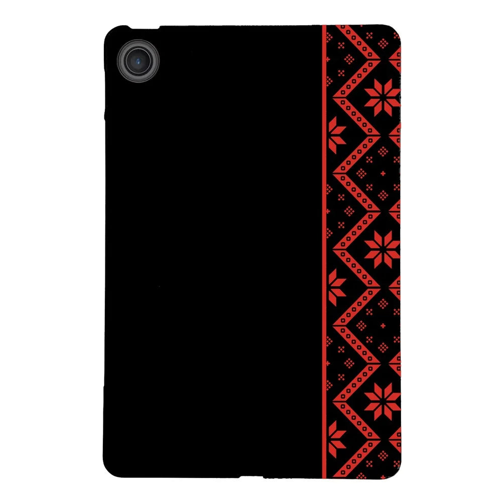 For Lenovo Tab TB311FU Case Pattern Printing Soft TPU Tablet Cover - Red Ethnic Pattern - 1