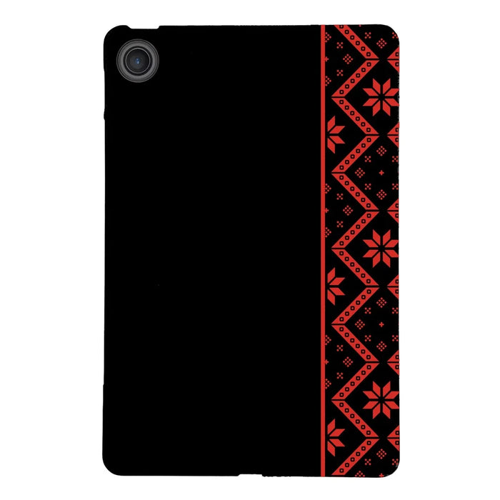 For Lenovo Tab TB311FU Case Pattern Printing Soft TPU Tablet Cover - Red Ethnic Pattern - 1