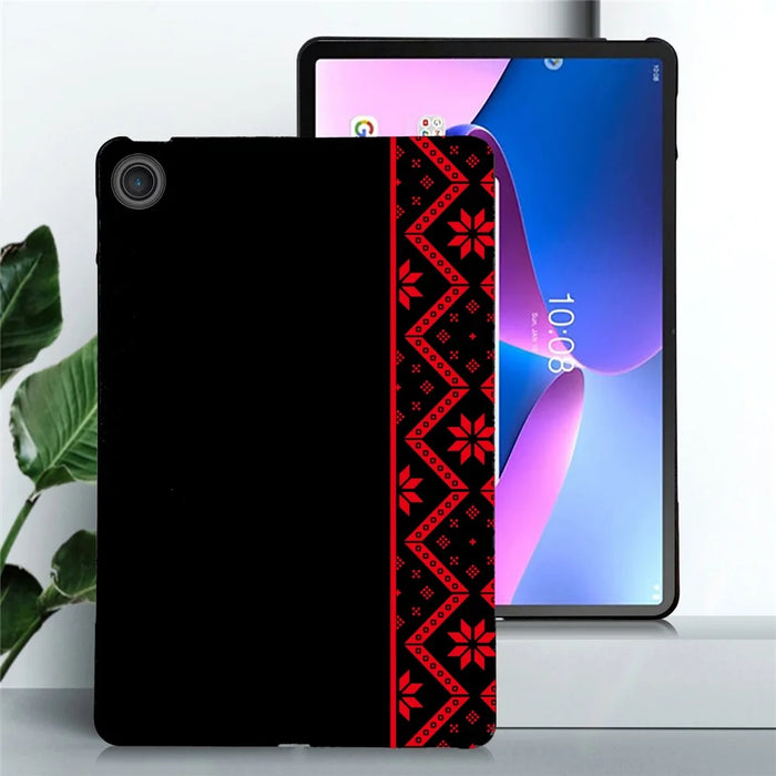 For Lenovo Tab TB311FU Case Pattern Printing Soft TPU Tablet Cover - Red Ethnic Pattern - 2