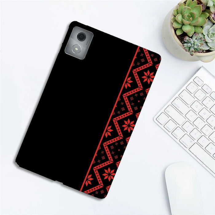 For Lenovo Tab M11 Plus Case Pattern Printing Soft TPU Tablet Cover - Red Ethnic Pattern - 3