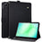 For Samsung Galaxy Tab A9+  /  Tab A11+ Case Front Pocket Business Leather Tablet Cover with Card Holder Stand - Black - 1