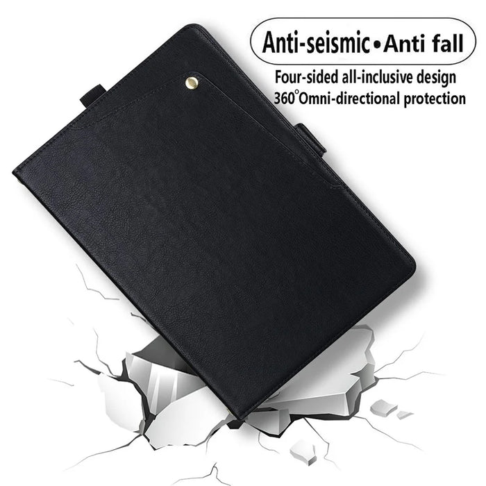For iPad 10.2 (2021)  /  (2020)  /  (2019)  /  Air 10.5 inch (2019) Case Front Pocket Business Leather Tablet Cover with Card Holder Stand - Black - 5
