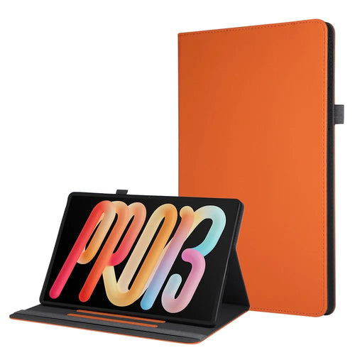 For Lenovo Idea Tab Pro Gen 2 Case Foldable Stand Leather Tablet Cover with Handheld Wristband - Orange - 1