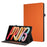 For Lenovo Idea Tab Pro Gen 2 Case Foldable Stand Leather Tablet Cover with Handheld Wristband - Orange - 1