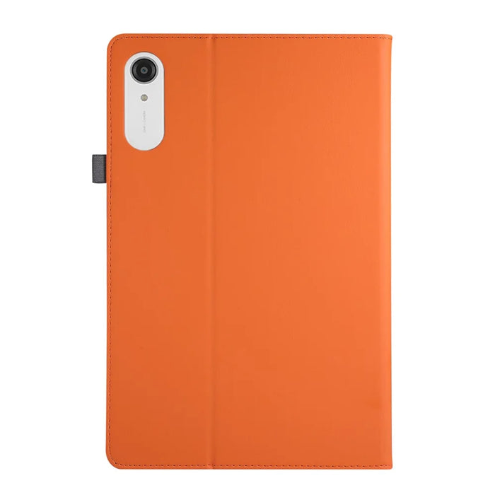 For Lenovo Idea Tab Pro Gen 2 Case Foldable Stand Leather Tablet Cover with Handheld Wristband - Orange - 7