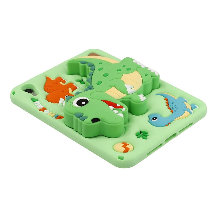 For iPad mini (2024) / (2021) Case Dinosaur Retractable Kickstand Silicone Tablet Cover with Shoulder Strap - 7