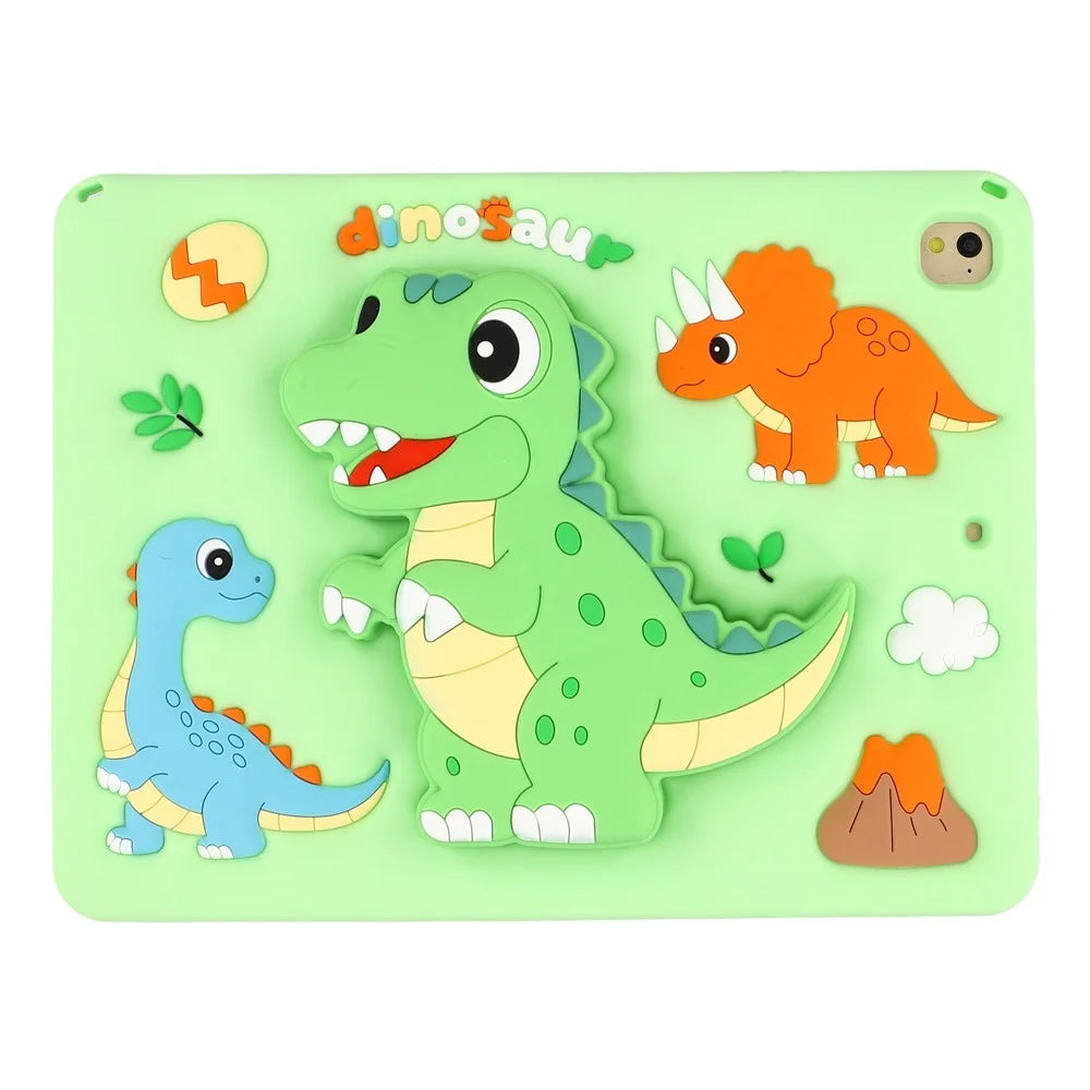 Dinosaur Tablet Case for iPad 9.7-inch (2018) / (2017) / Air 2 / Air (2013) , Retractable Kickstand Silicone Cover with Shoulder Strap - 2