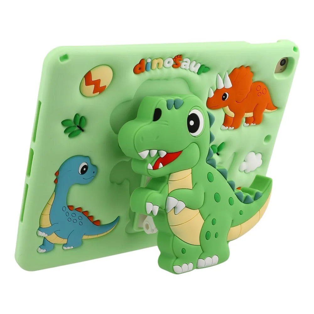 Dinosaur Tablet Case for iPad 9.7-inch (2018) / (2017) / Air 2 / Air (2013) , Retractable Kickstand Silicone Cover with Shoulder Strap - 4
