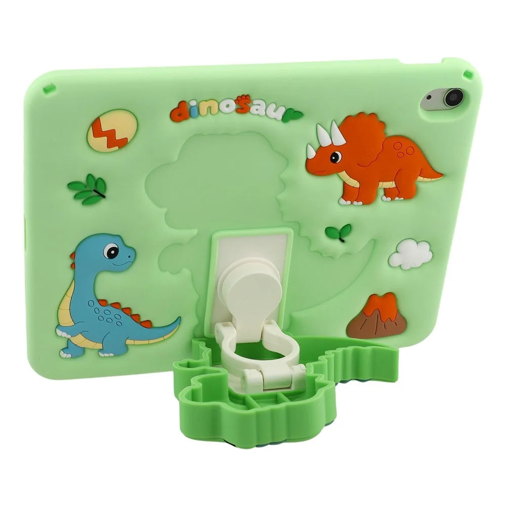 For iPad (2025) / iPad 10.9 (2022) Case Dinosaur Retractable Kickstand Silicone Tablet Cover with Shoulder StrapiPad (2025) - 5