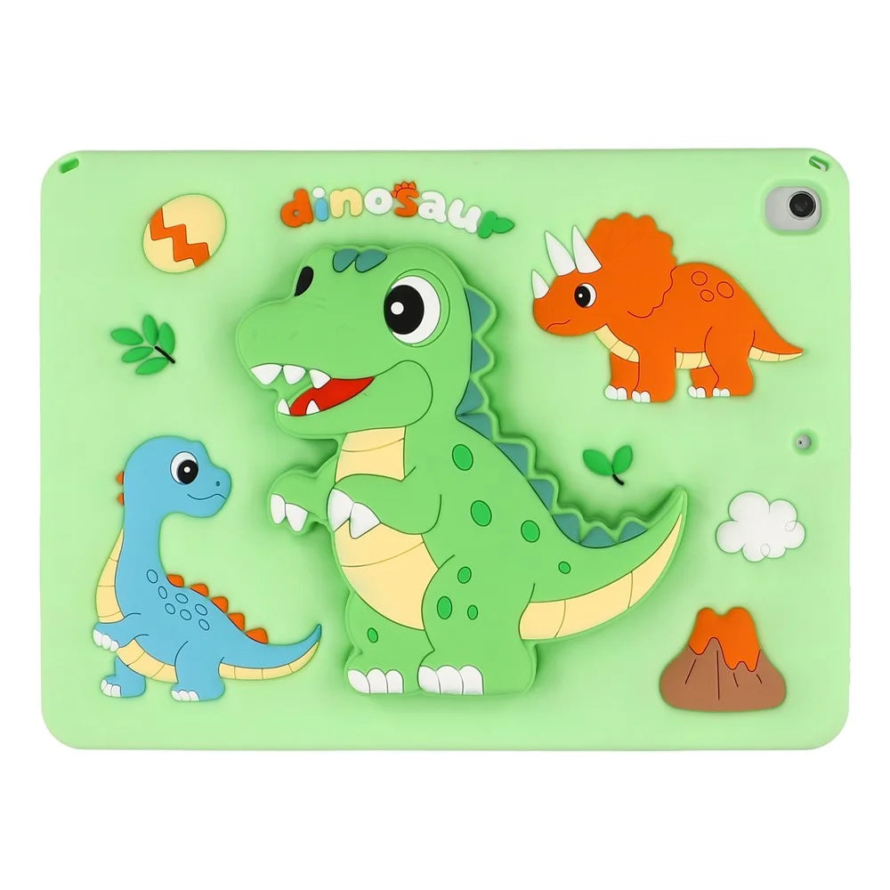 Dinosaur Tablet Case for iPad 10.2 (2021) / (2020) / (2019) / iPad Air 10.5 inch (2019) , Retractable Kickstand Silicone Cover with Shoulder Strap - 2
