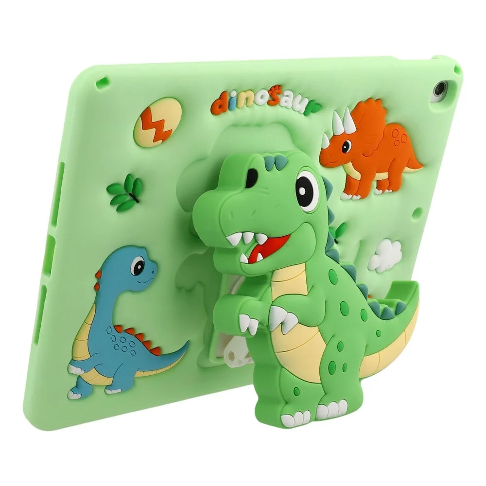 Dinosaur Tablet Case for iPad 10.2 (2021) / (2020) / (2019) / iPad Air 10.5 inch (2019) , Retractable Kickstand Silicone Cover with Shoulder Strap - 4