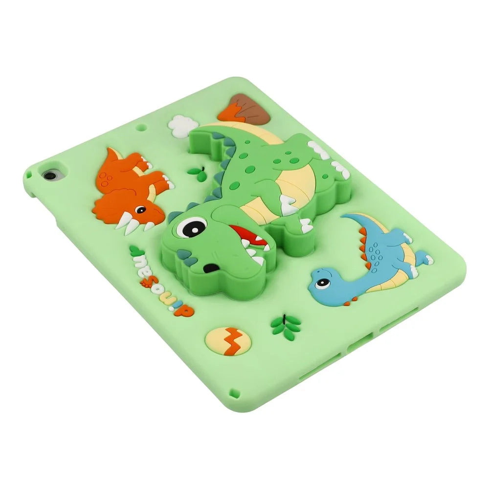 Dinosaur Tablet Case for iPad 10.2 (2021) / (2020) / (2019) / iPad Air 10.5 inch (2019) , Retractable Kickstand Silicone Cover with Shoulder Strap - 6