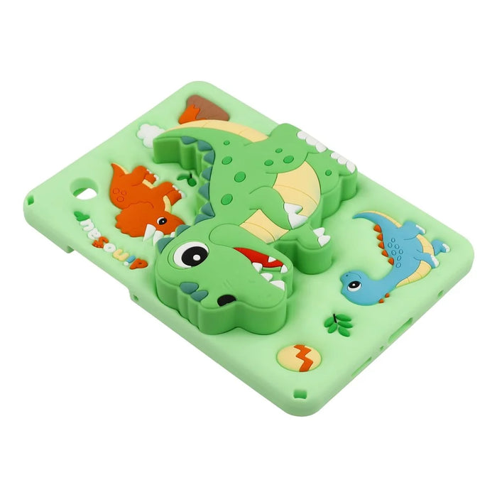 For Samsung Galaxy Tab A11 / Tab A9 Case Dinosaur Retractable Kickstand Silicone Tablet Cover with Shoulder Strap - 7