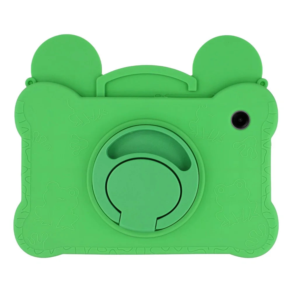 For Samsung Galaxy Tab A11 / Tab A9 Case Rotating Kickstand Cute Frog Design Silicone Tablet Cover with Lanyard - 4
